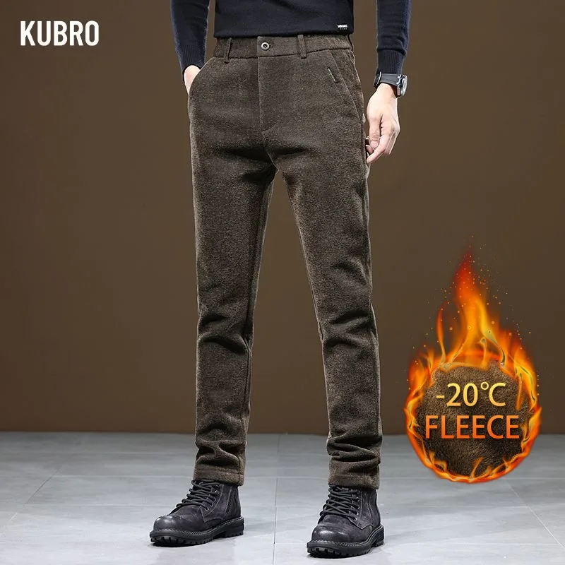 

Мужские повседневные брюки из синели с плюшевой подкладкой, прямые брюки, узкие брюки, мужские брюки с имитацией коровы со всеми видами в тон