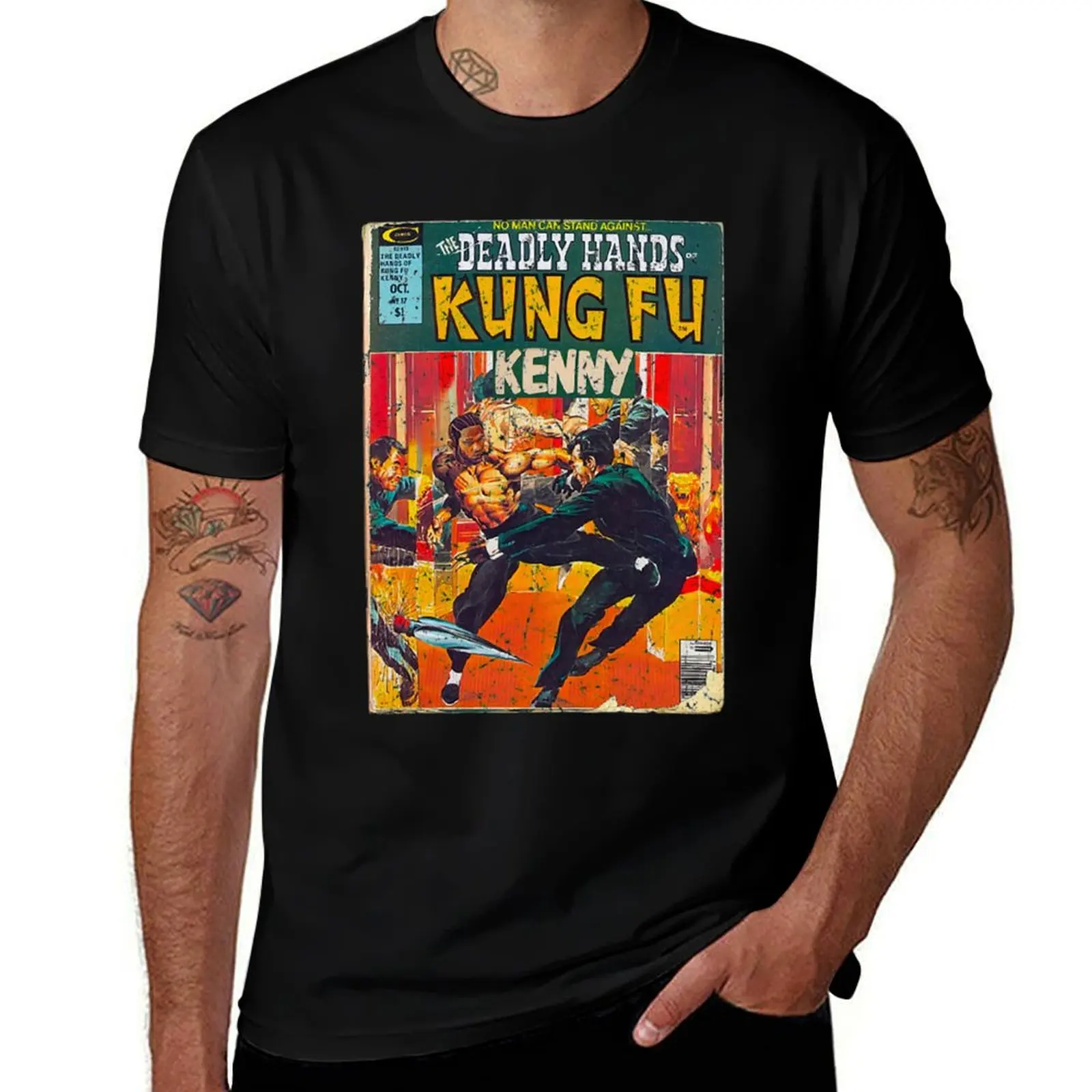 

Футболка Kung Fu Kenny, хлопковые футболки, футболки высокого качества с принтом для мужчин, мужская футболка, дизайнерская футболка