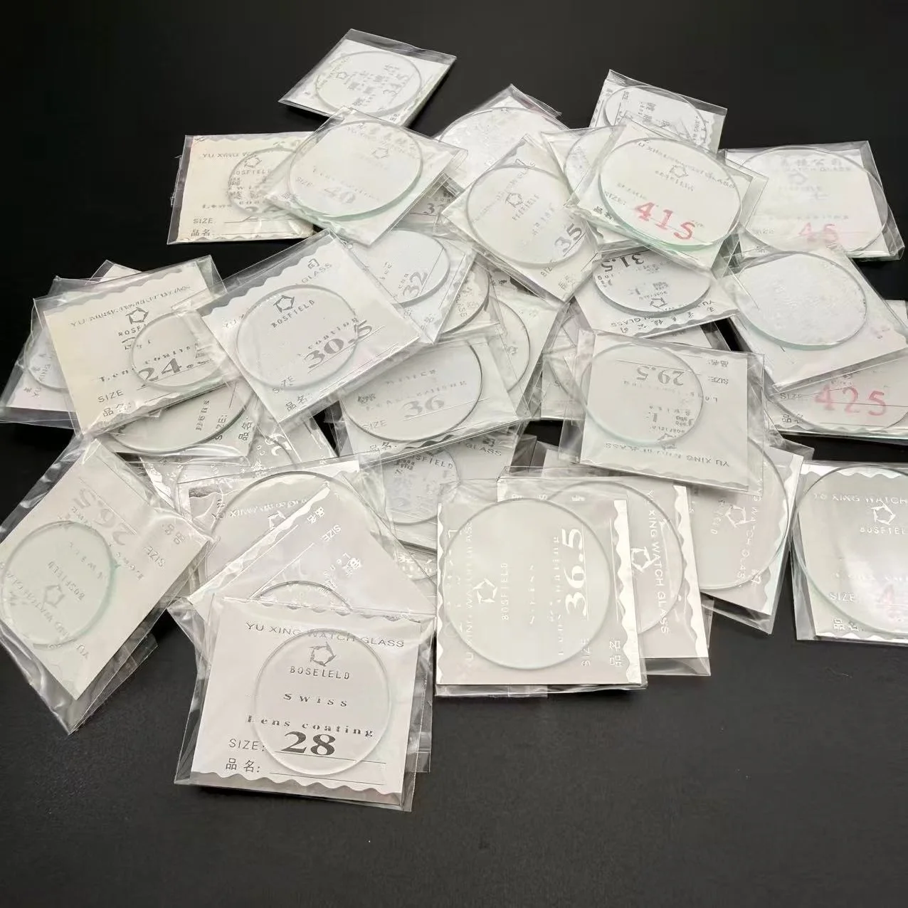 43pcs/lot Thickness 2.0mm Round Watch Glass 24mm-45mm Smartwatch Replacement Crystal Lens Flat Mirror Glass Watch Repair Tool