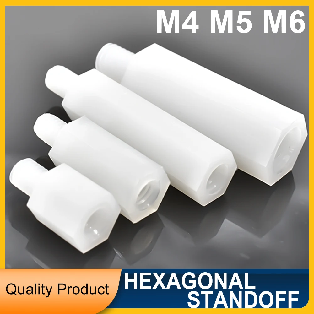 M4 M5 M6 White Nylon Standoff Hexagonal Hex Spacer For PCB Motherboard Support Column Plastic Spacing Screw bolt length: 30-60mm