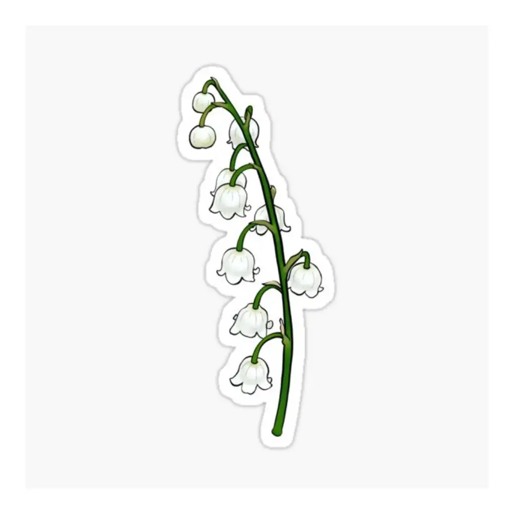 Lily Of The Valley Sticker Car Window Bumpers Die-cut Vinyl Stickers Decorative Accessories