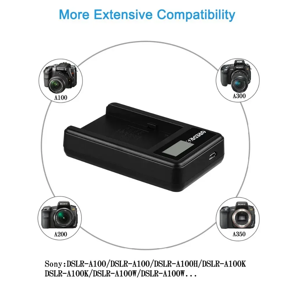 NP-FM500H NP FM500H Battery + LCD USB Charger for Sony Alpha A58 DSLR-A350A300 A350 A450 A500 A550 A560 A580 A700 A99 A850