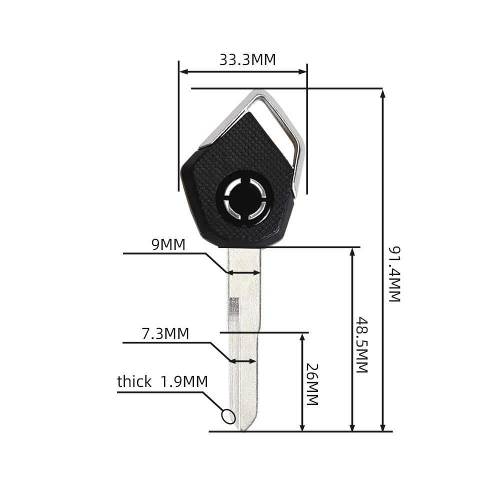 6Pcs New Blank Key Motorcycle Replace Uncut Keys For Ninja H2 H2R ZX6R ZX10R ZZR400 Z750 Z800 Z1000