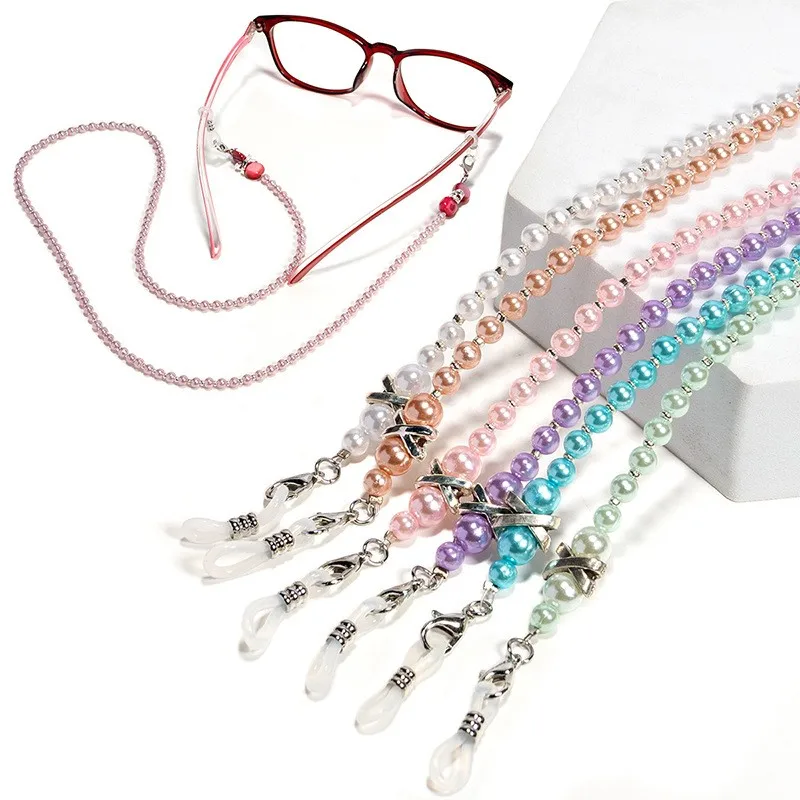 1/3 Piece Handmade Bead Glasses Rope Hanging Rope Anti Slip and Anti Falling Imitation Pearl Glasses Chain Mask Hanging Rope