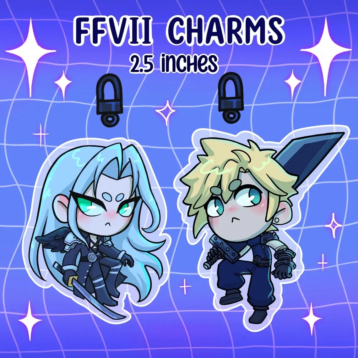 Final Fantasy 7 Sephiros Claude Acrylic Keychains Talisman Valentine's Day Gift Anime Gaming Collectible Keyring