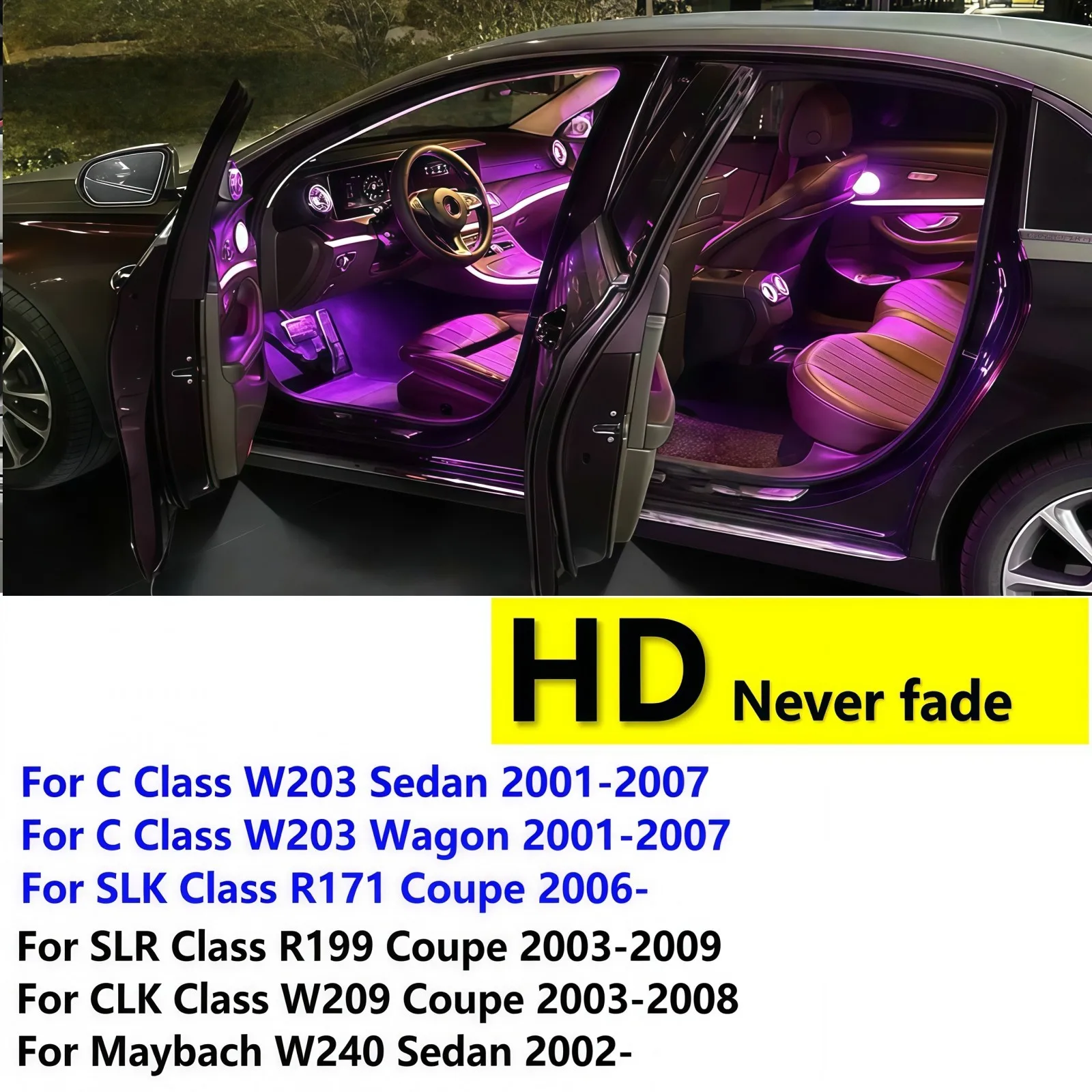 HD Für Mercedes Benz Klasse C W203 2001-2007 Zubehör LED Auto Tür Projektor Willkommen Licht W240 W209 R199 C SLK CLK SLR Coupe