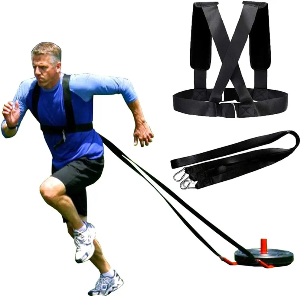 Weight Bearing Shoulder Strap, Resistance Bands Fitness Elastic Loop | Adjustable Padded Harness for Sled Tire Pulling, Resistan