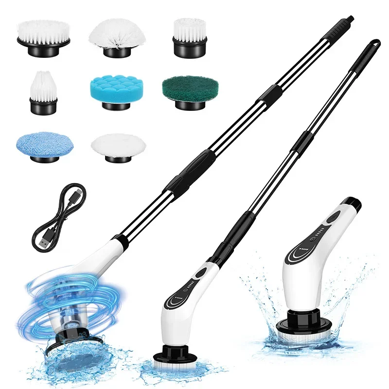 

Foreign Trade Multifunctional Electric Cleaning Brush Car Kitchen Bathroom Cleaning Wireless Charging Handheld Brush Floor Brush