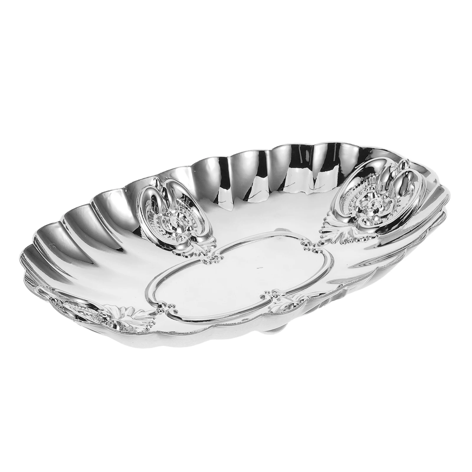 

European Jewelry Tray Elegant Design Necklace Ring Holder Small Trinket Dish Vase Vanity Organizer Silver Color Bedroom