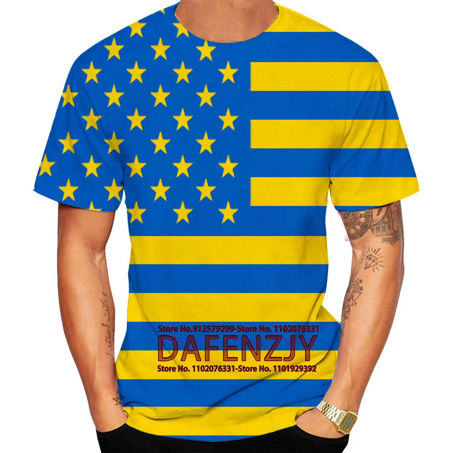 Men's T-Shirts America Ukraine Flag 3d Print T Shirt Male Short Sleeve T Shirt Summer Casual Tee Fashion Camisetas