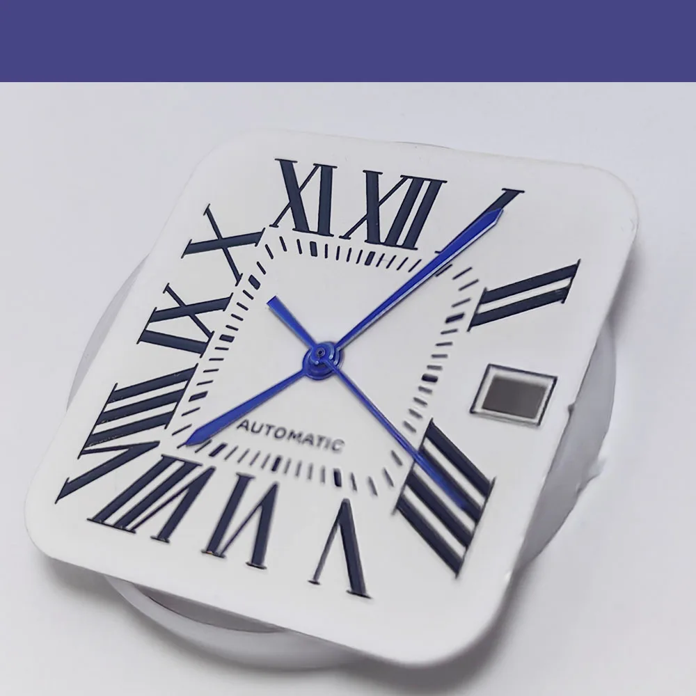 27 مللي متر مربع الروماني الهاتفي مع الأيدي الزرقاء ل NH34 NH35 الحركة التلقائية ل 3 ساعة الطلب تعديل الملحقات