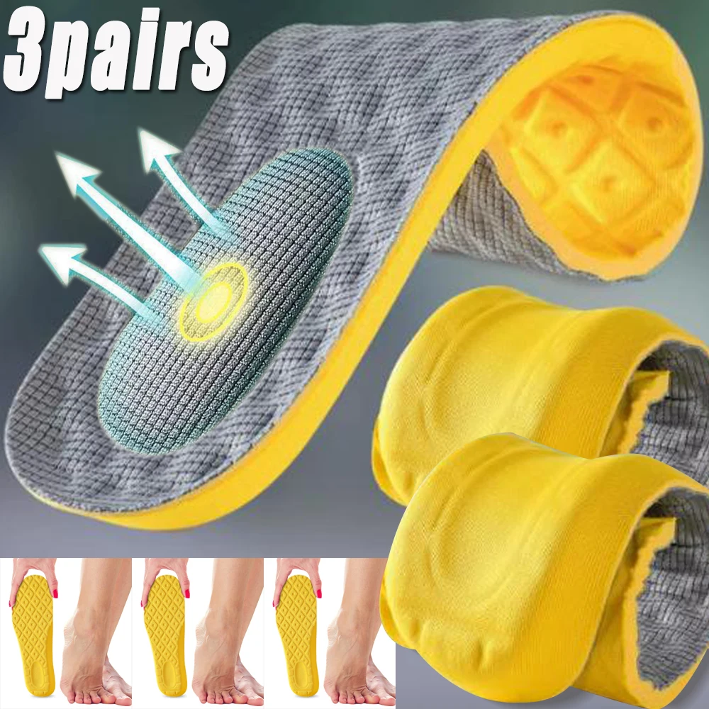 Latex Memory Foam Insoles for Sports Soft Foot Support Shoe Pads High Elastic Orthopedic Sport Insole Feet Care Insert Cushion