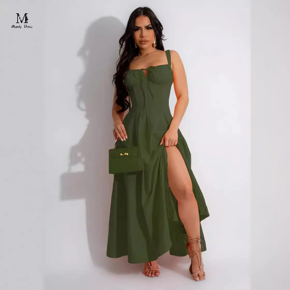 

Chic Women Camisole Dress Sleeveless A-line Lace-up Backless Summer Casual Clothing Sexy Elegant Lady Maxi Slip Dresses 2024