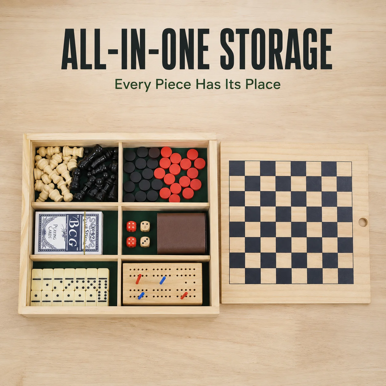 6 in 1 Wooden Board Game Set C - Book Party Games review and price