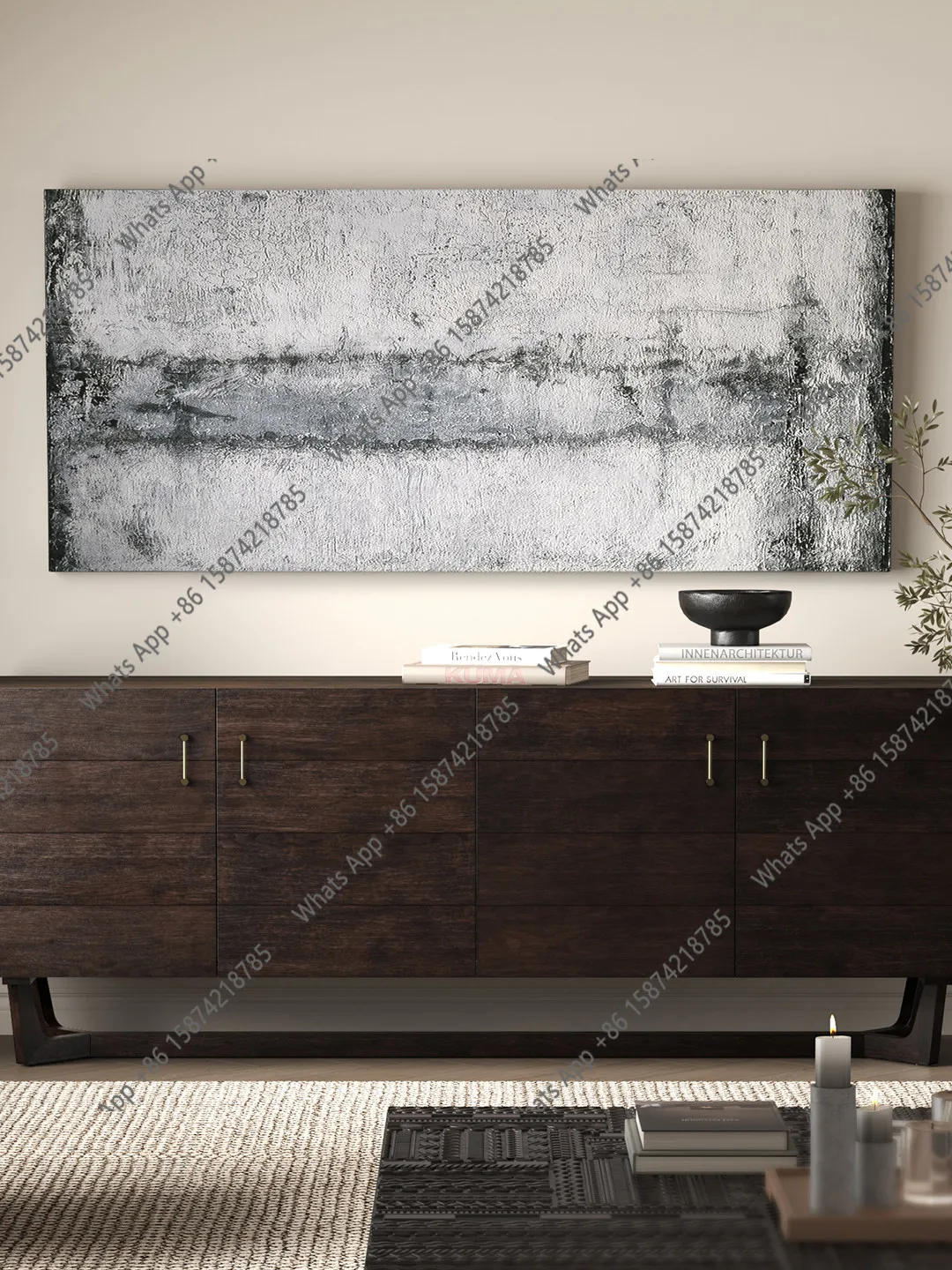 Imported furniture: Nordic expression solid wood oak TV cabinet, high-end retro medieval sidecabinet designer model
