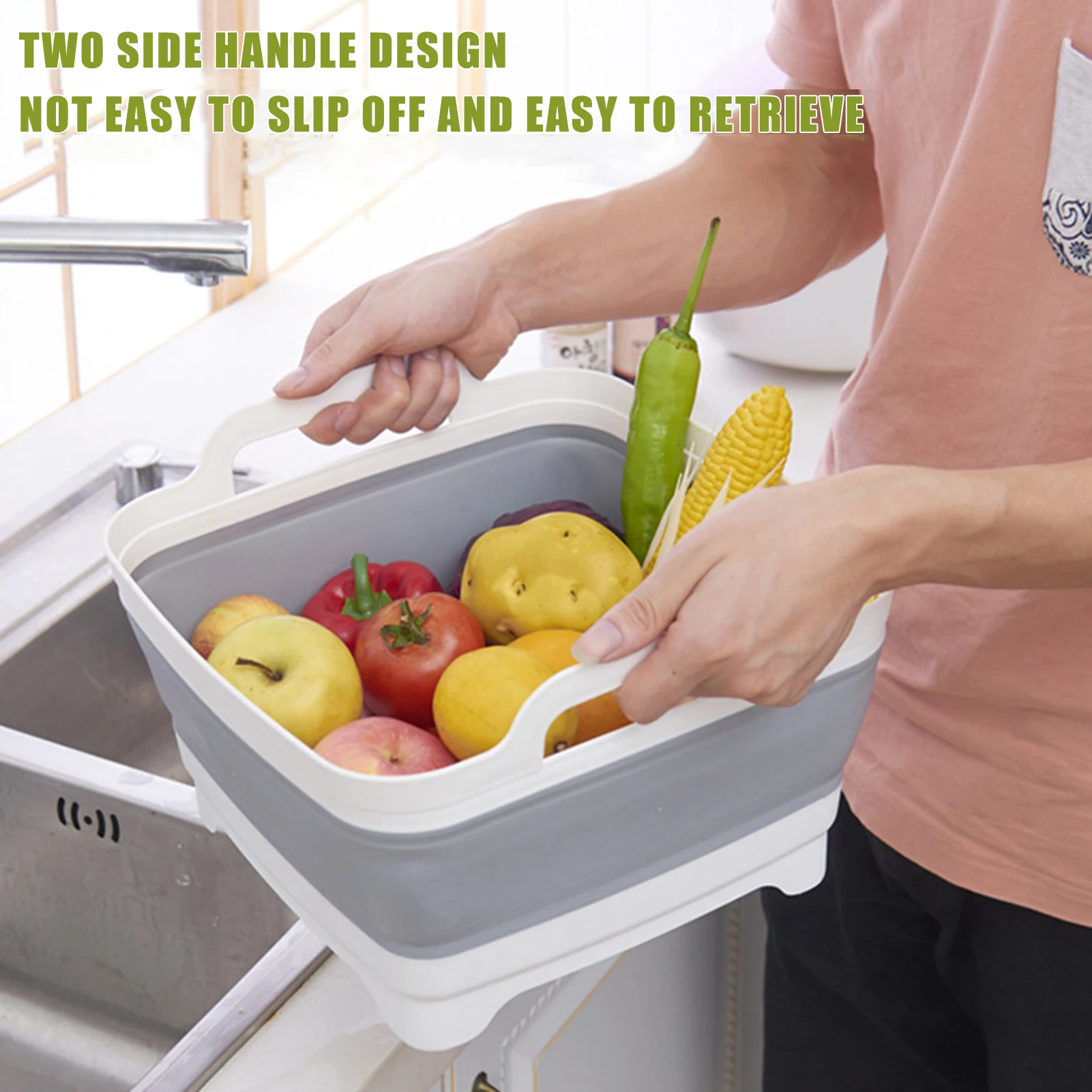 Kitchen Collapsible Wash Basin Portable Camping Drainage Tool Dish Pan Suitable for Ice Beverage Tubs