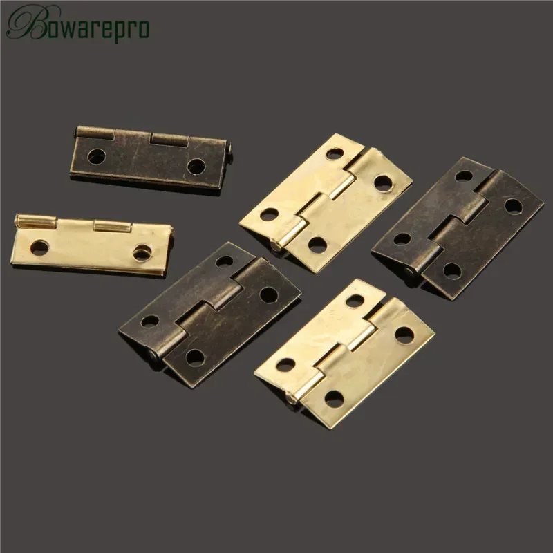 30 pièces Mini charnières en Bronze Antique, charnières carrées pour porte d\'armoire en bois, tiroir, boîte à bijoux, quincaillerie de meubles