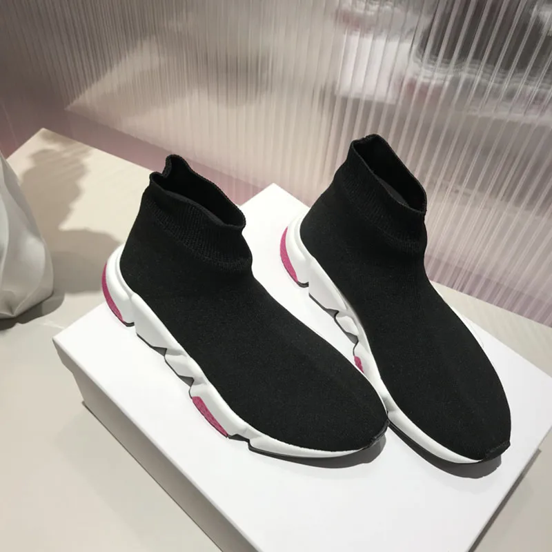 High Top Elastic Sock Shoes with Thick Soles & Elevated Inner Height, Trendy Couple Shoes, Casual & Versatile Sports Shoes Women