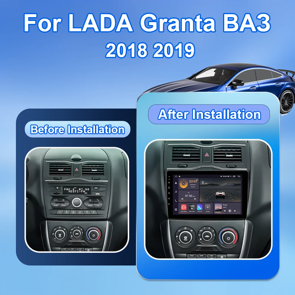 Android 15 For LADA Granta ВАЗ 2018 2019 Car Radio GPS Multimedia Video Player Wireless CarPlay Android Auto NO 2 din DVD DSP