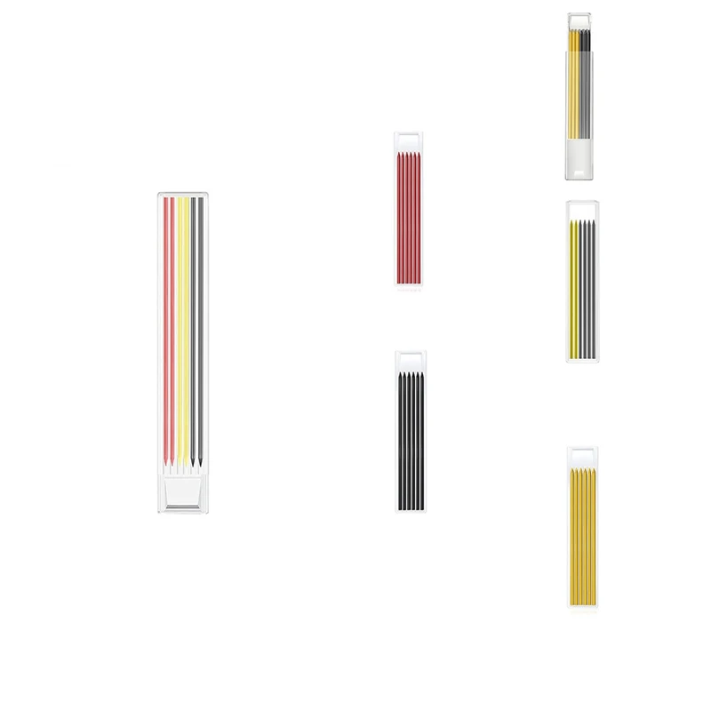 إعادة تعبئة، 6 أعواد، أداة تحديد قلم رصاص أوتوماتيكية طويلة الأنف، مناسبة لمهندس النجارة