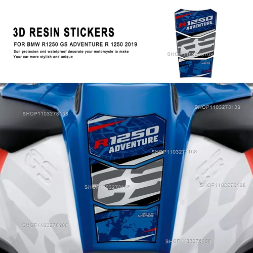 Imagen 1 del producto Almohadilla de resina epoxi 3D para tanque de motocicleta, pegatina de protección, calcomanía decorativa, edición limitada, para BMW R1250 GS ADVENTURE R 1250
