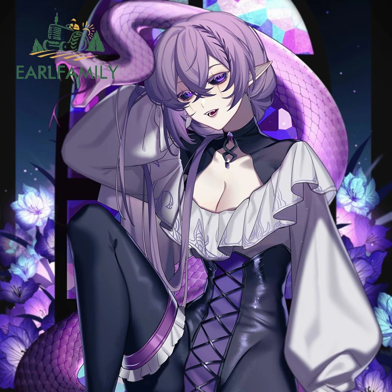 EARLFAMILY 13cm for Purple Anime Sexy Fanart Snake Car Sticker Car Accessories Decal Personality Laptop Auto Creative Decoration