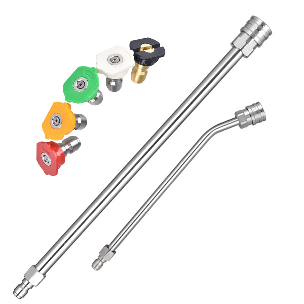 3 Piece High Pressure Washer 4000psi Stainless Steel High Pressure Car Wash Gun 1/4 Stainless Steel Quick Insert Extension Rod