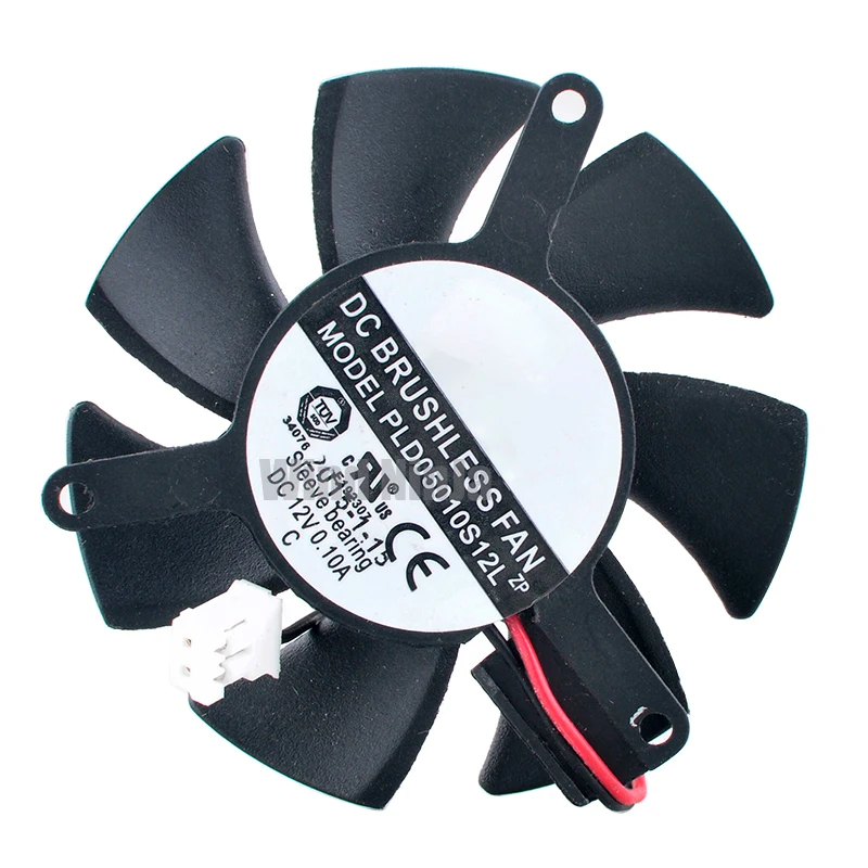 47mm Diameter DC12V 0.10A PLD05010S12L Graphics Card Cooling Fan for GT220 GTS210 Heat Sink Aluminum with 39mm Hole Pitch view 2