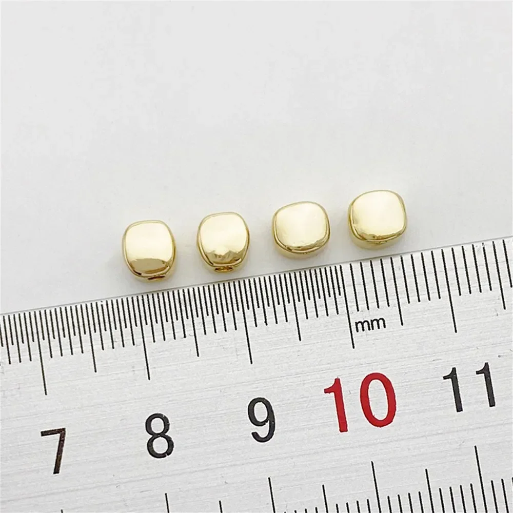 

14K Gold-wrapped Curved Square Bead Partition Loose Bead Handmade DIY Beaded Bracelet Necklace Ear Jewelry Accessories Material