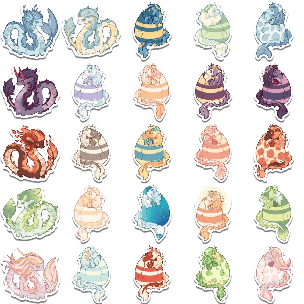 50pcs Cartoon Dragon Scrapbooking Stickers Suitcase Mobile Phone Diary Refrigerator Waterproof Cute Decorative Stickers