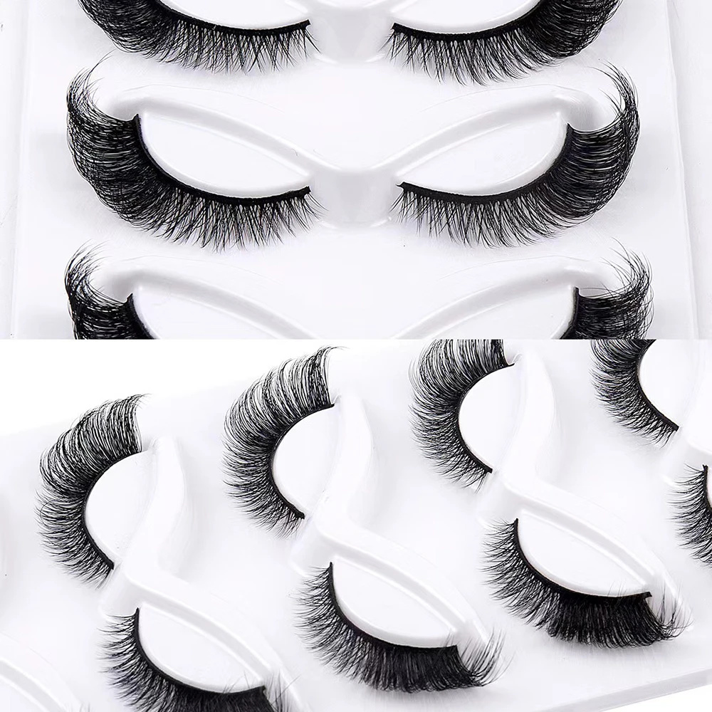 5 pairs of popular fox eye fake eyelashes, naturally thick eyelashes, simulated cat eye eyelashes