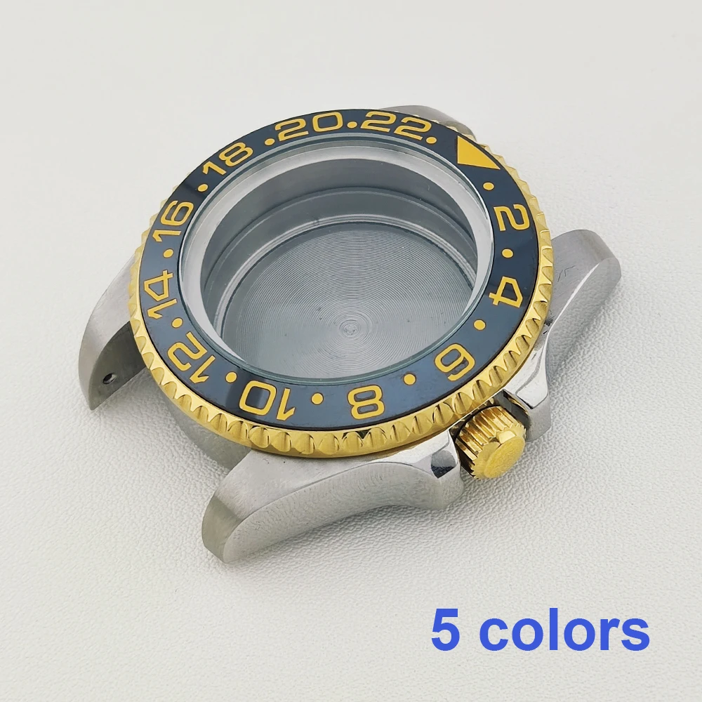 43 مللي متر ساعة حافظة nh35 حافظة الياقوت الكريستال مقاومة للماء 200 متر صالح NH35 NH36 4R35 4R36 NH34 NH38 NH39 حركات