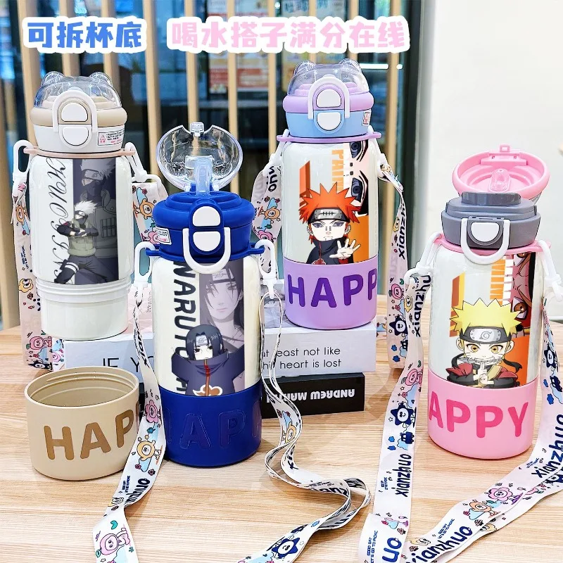 

Бутылка для воды Naruto из нержавеющей стали 316, спортивная фляга Uzumaki Ninja, большая вместительная термоизолированная дорожная кружка, портативная кружка для спортзала, Mochila