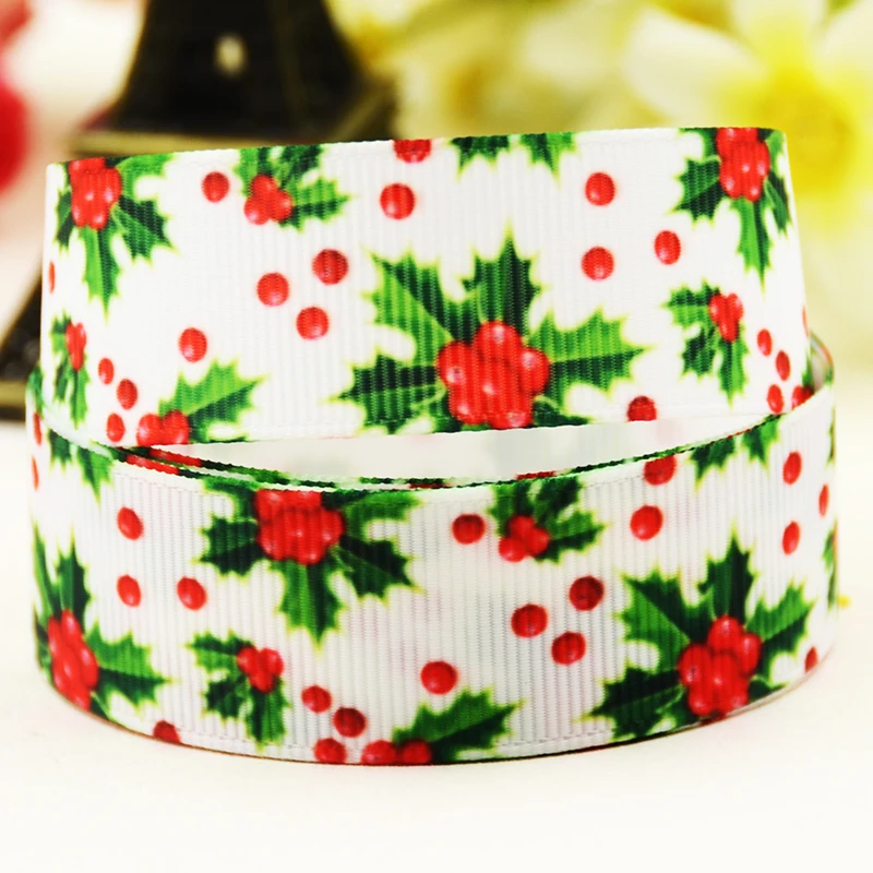 22mm 25mm 38mm 75mm Christmas cartoon printed Grosgrain Ribbon party decoration 10 Yards satin ribbons