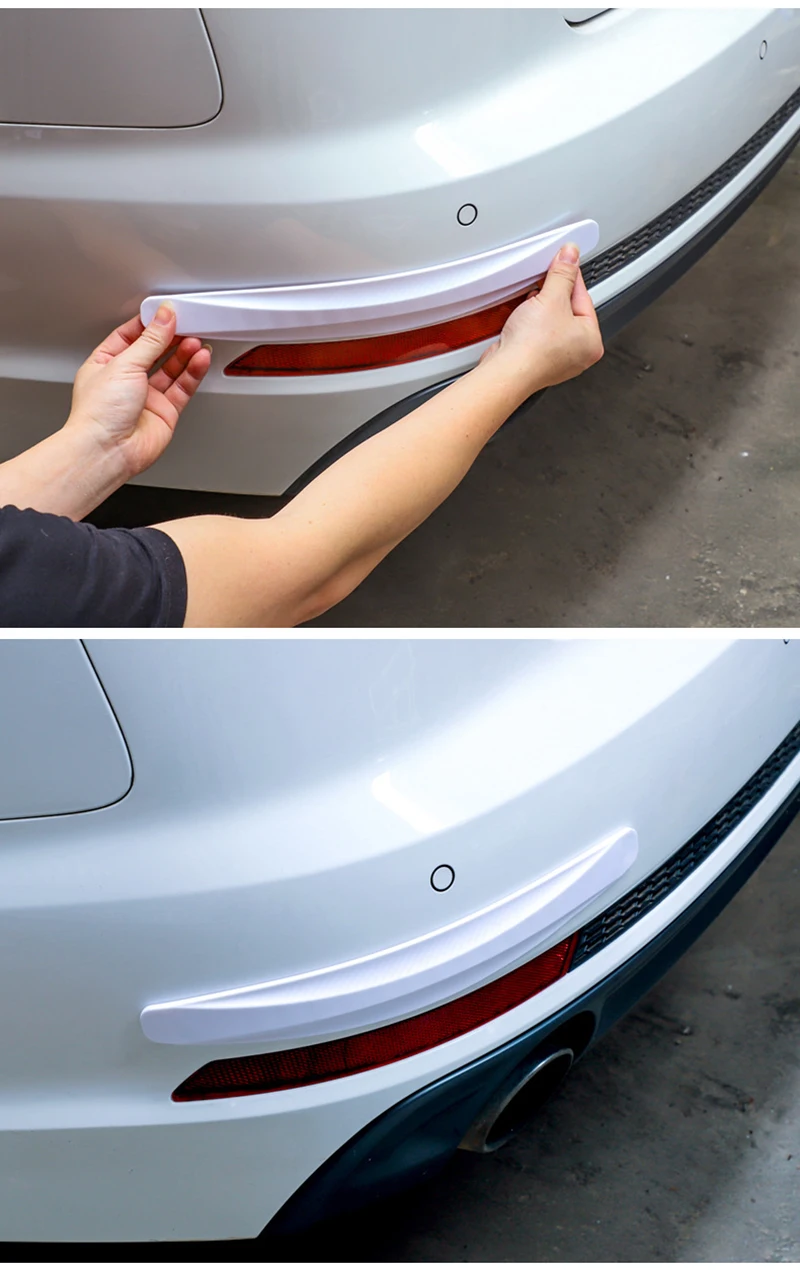 4 stücke Auto Stoßstange Schutzst reifen Universal Auto weichen Gummi vorne und hinten Ecke Abdeckung Schutz Lippen streifen Aufkleber Schutz – Detail 8