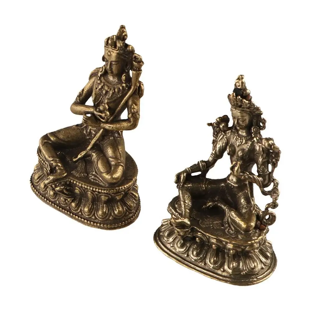 Vintage Unique Brass Buddha Statue Delicate Copper Craft Desktop Buddha ​Figurine 3D Buddha Small Ornaments Desktop