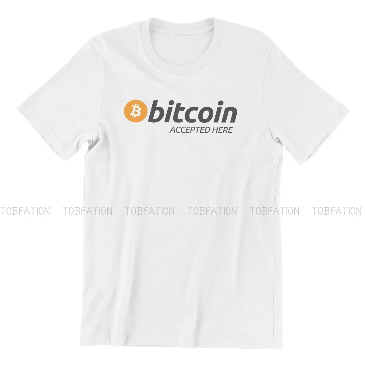 Bitcoin Cryptocurrency Miners Meme Newest TShirt for Men Accepted Here BTC Grey Polyester T Shirt Gift Clothes Tops 6XL