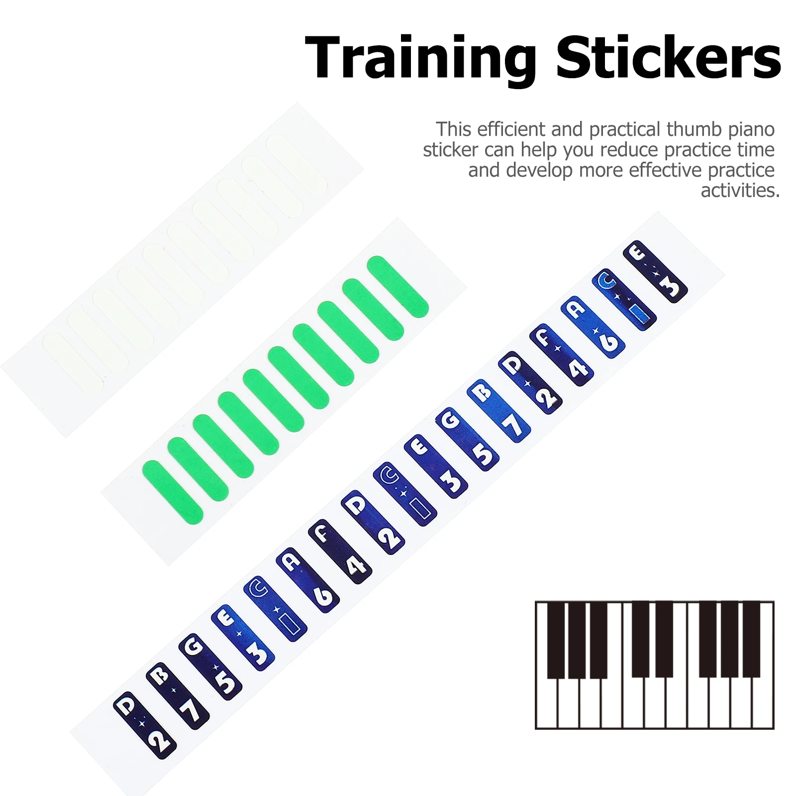 

for Scale Stickers Piano Musical Notes Key Label Removable Blue Paper Keyboard Labels