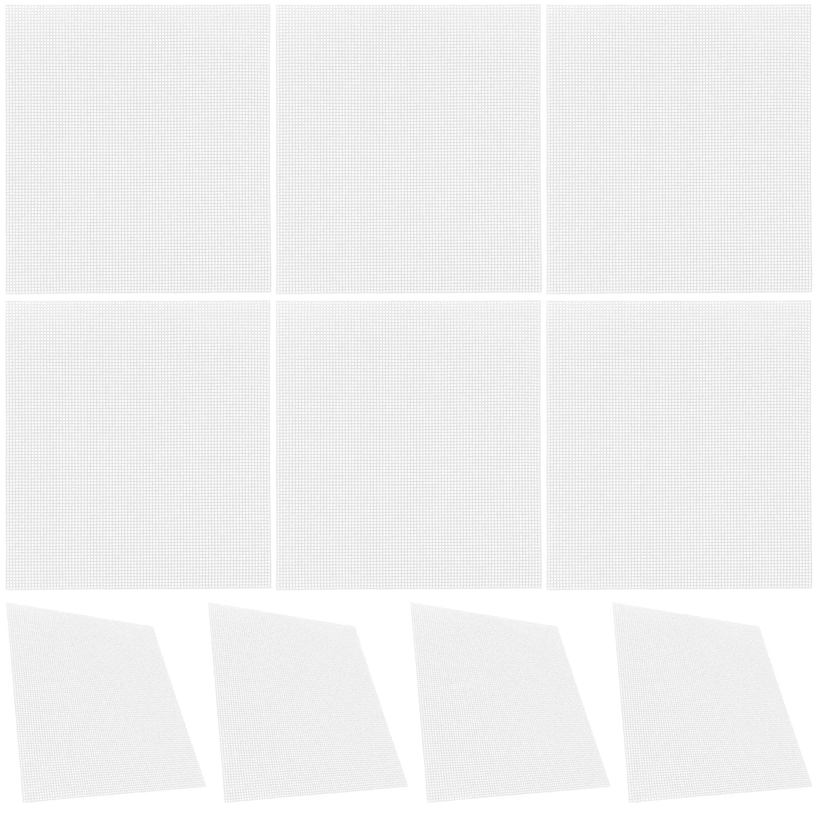 

10Pcs Plastic Embroidery Mesh Canvas White Sheets Precise Grid for Cross Stitch Crochet Knit Yarn Crafting Supplies DIY