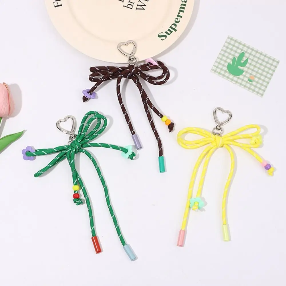 Creative Nylon Weaving Rope Nylon Key Lanyard Woven Unique Bracelet Hanging Rope Easy To Use Texture Ribbon Bowknot Strap Purse