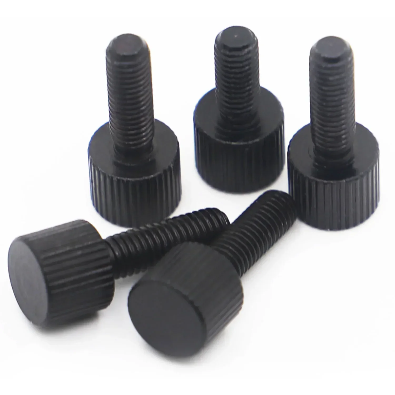 2pcs-5pcs M2 M2.5 M3 M4 M5 M6 Steel with black Small Knurled Head Manual Adjustment Screws L=5-20mm