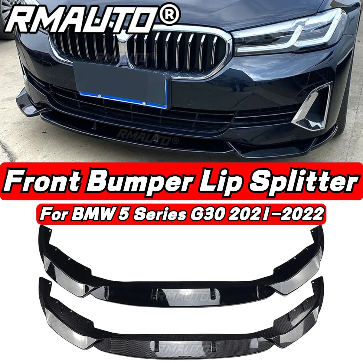 

G30 Lip Car Front Bumper Splitter Spoiler Lip Diffuser Apron Bumper Guard Body Kit For BMW 5 Series G30 2021-2022 Accessories