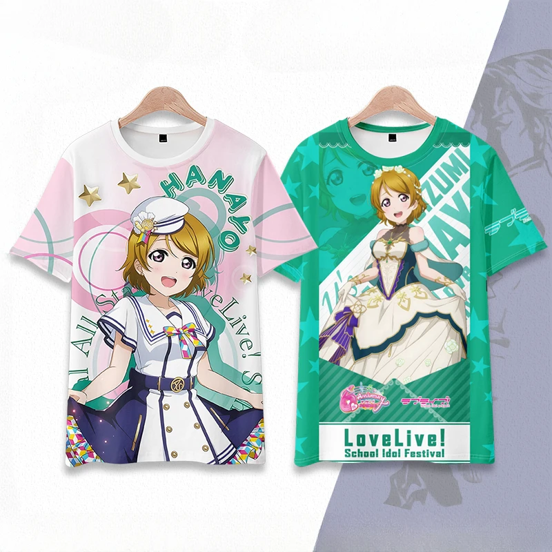 LoveLive! School Idol Festival Hanayo Koizumi 3D T Shirt Women Men Summer O-neck Short Sleeve Funny Tshirt Graphic Tees Cosplay