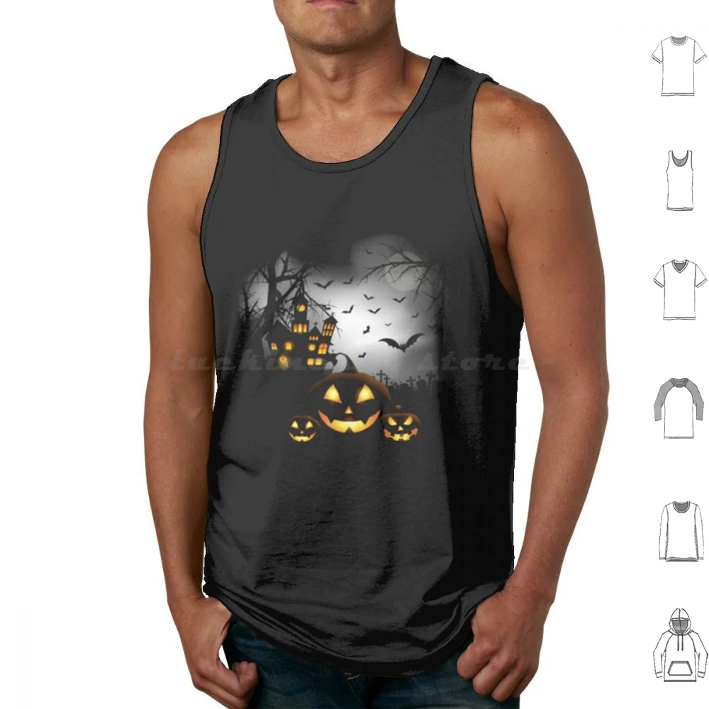 Halloween Town Fun Feast Tank Tops Print Cotton Halloweentown Halloweentown University Halloween Halloweentown And Chill