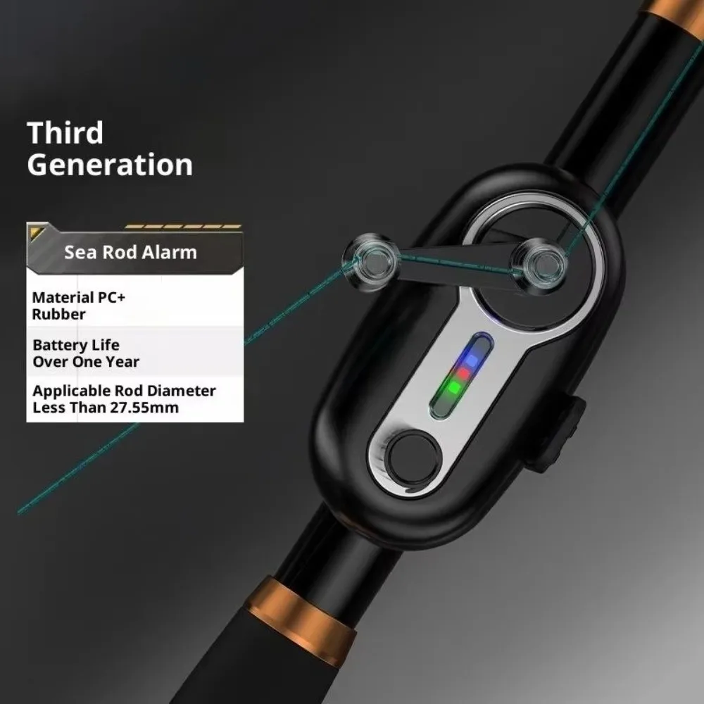 LED Light Indicator Fishing Bite Alarm Buzzer Function Electronic Sensor Fishing Rod Alarm Waterproof Design Bite Detection