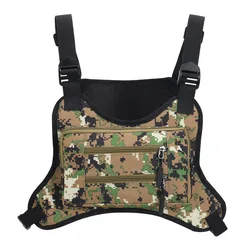 Front Chest Pack Fashion Camouflage Print Running Vest Bag Sports Chest Bag for Men Women for Workouts Cycling