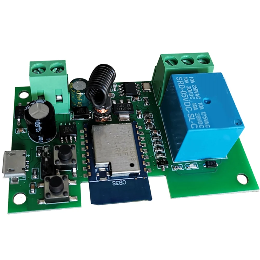 A42T-12V Wifi Relay Tuya Smart Life App Switch Module Remote-Timer Self-Locking Bekerja dengan Google Home Kontrol 2 Arah