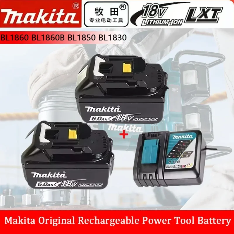 100% Makita Original 18V 6000mAh Lithium ion Rechargeable Battery 18v drill Replacement Batteries BL1860 BL1830 BL1850 BL1860B