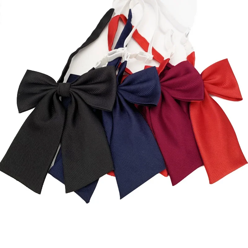 Pajaritas JK para mujer, pajaritas de Color marrón sólido, estilo académico para estudiantes, cuello de camisa, corbatas, lazo grande, accesorios de vestido Formal