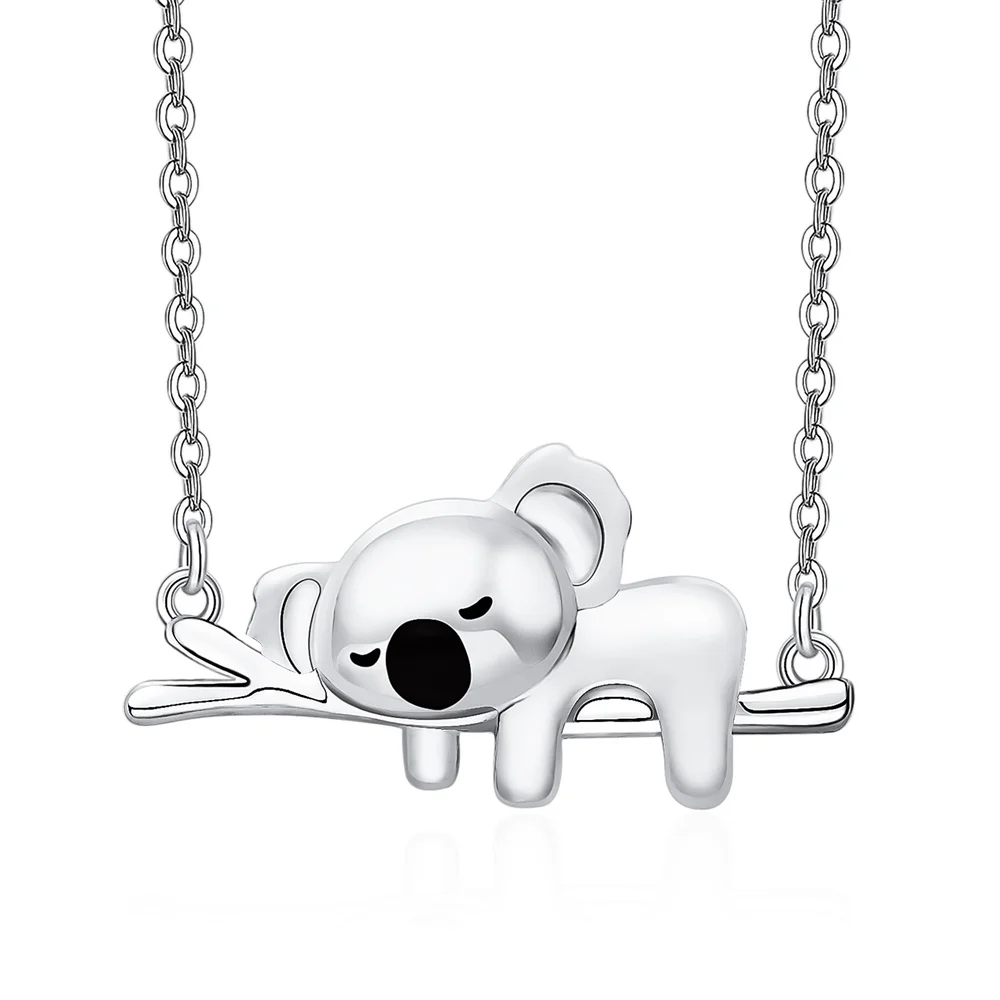 Hanreshe Fashion Koala Necklace Luxury Exquisite Cute Animal Pendant for Daughter Son Birthday Present Party Jewelry Gift